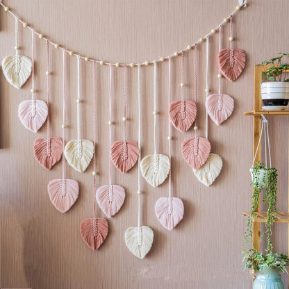 Leaf Tassel Tapestry Wall Hanging